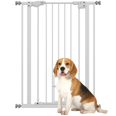 PawHut 41" Easy Open Indoor Dog Gates for Doorways, House, Stair - White