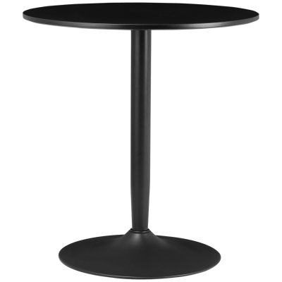 HOMCOM Modern Kitchen Table for 2 People, Round Dining Table with Steel Base for Living Room, Dining Room, Black