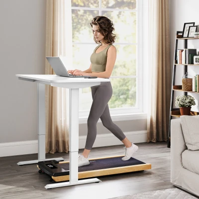 Walking Treadmill 45.3" L x 19.9" W x 4.3" H Black and Natural
