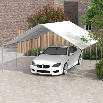 Outsunny 19' x 19.5' Carport, Portable Garage and Patio Canopy Tent, Anti-UV Cover for Car, Truck, Boat, Catering, Wedding