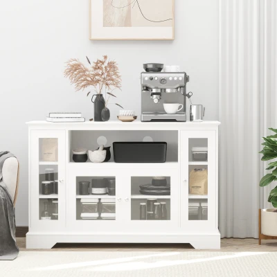 HOMCOM Sideboard Buffet Cabinet, Storage Kitchen Coffee Bar, White