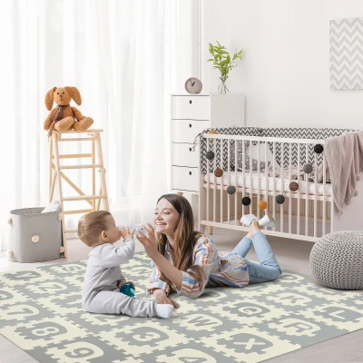 Qaba Kids Foam Alphabet Play Mat, 35 Sq. Ft. Puzzle Tiles