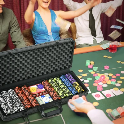 Soozier 500PC Clay Poker Chips Set with Aluminum Case