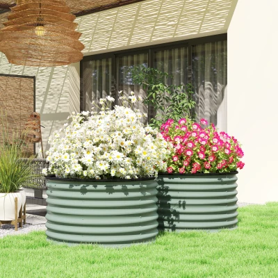 Garden Bed Set Φ35.4" x 22" H Green