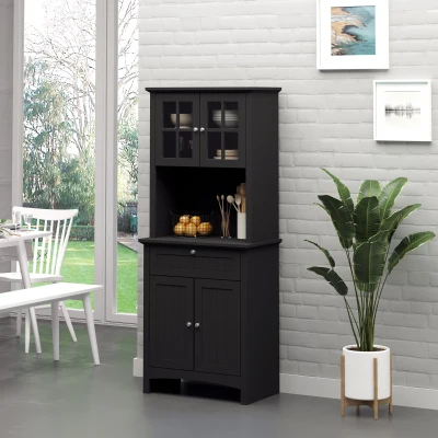 HOMCOM Buffet Hutch, Kitchen Storage Cabinet, Black