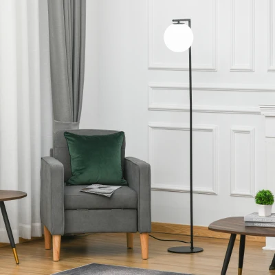 HOMCOM Metal Floor Lamp, 350° Adjustable Shade, Black