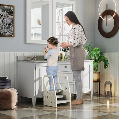 toddler step stool 16.9" L x 16.5" W x 25.8" H Gray