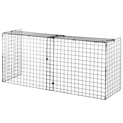 HOMCOM Fireplace Screen, Extendable Fire Spark Guard Cover with Metal Mesh for Living Room Home Decor, Black