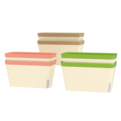 Outsunny 6 Pack Self Watering Flower Pots, 10.5 Inch Planter Box with Water Level Indicator for Vegetables, Succulents Plants