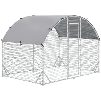 PawHut Large Chicken Coop, Dome Shaped Metal Run, 9.2' x 6.2'