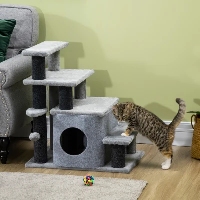 cat stair 23.6" L x 15.7" W x 26" H Gray