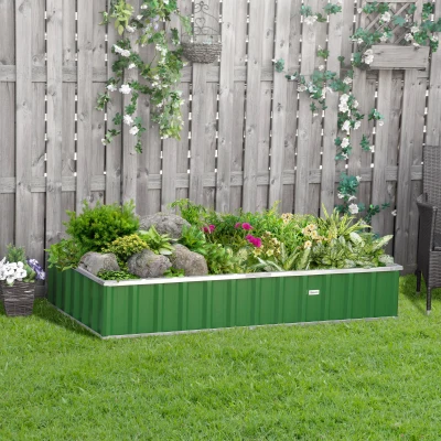 Outsunny 5.7' x 3' Raised Garden Bed, Galvanized Metal, Green