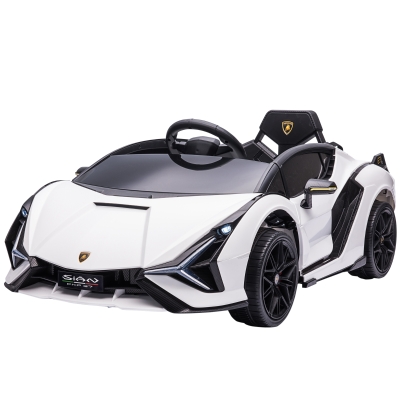 Aosom Lamborghini Kids Ride On Car, Remote Control, White