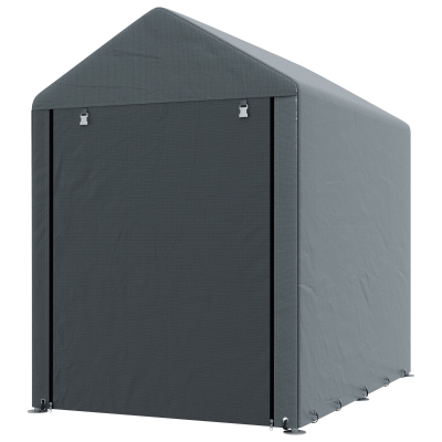 Outsunny 4 x 6ft Outdoor Storage Shed Tent, Portable Shed with Roll-up Door for Motorcycle, Bike, Garden Tools