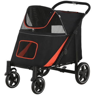 PawHut Foldable Dog Stroller for M, L Dogs, Black