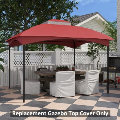 Outsunny 9.8' x 12' Gazebo Canopy Cover, Wine Red