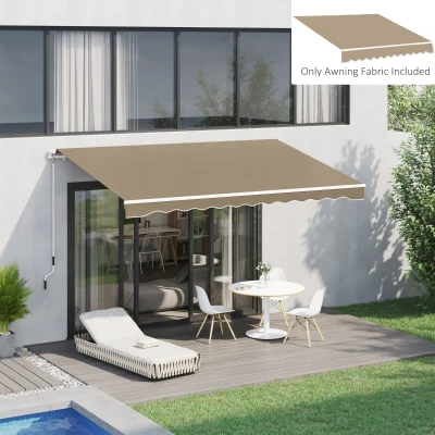 Outsunny 13' x 8' Retractable Awning Cover, UV Protection, Beige