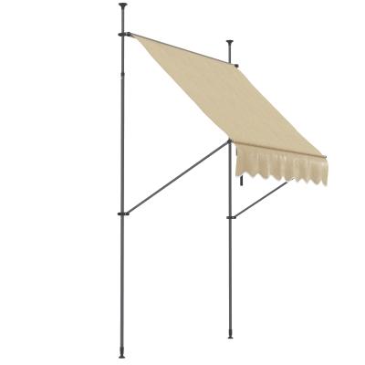Outsunny 6.5' x 4' Retractable Patio Awning, UV Resistant, Beige