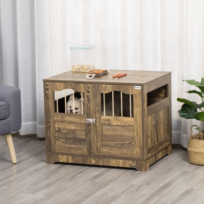 dog cage 29.5" x 21.75" x 23.5" Rustic Brown