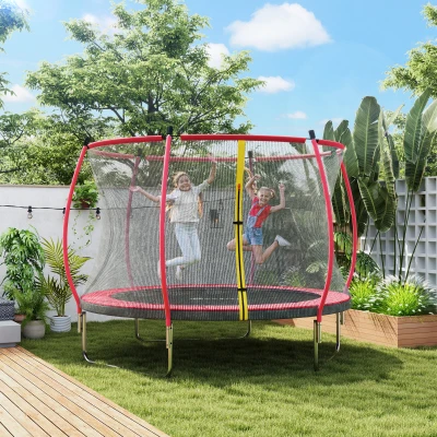 Outdoor Trampoline 120.1" Dia. x 94.5" H Red