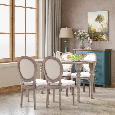 Dining chair 20" x 21.75" x 37.75" Cream White