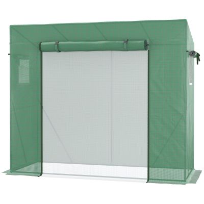 Outsunny 6.6' x 2.5' x 5.5' Patio Hot House, Walk-in Garden Greenhouse with Steel Frame, Door, Window for Balcony, Patio, Green