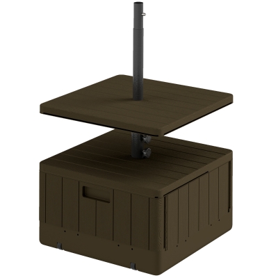 Umbrella Weight with Table Tray 20.9" L x 20.9" W x 17.7" H Brown