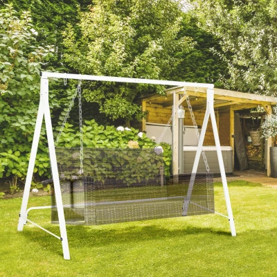 Outsunny Heavy Duty Metal Porch Swing Stand, 528 LBS, White