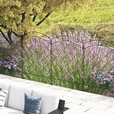Outsunny 4 Pack Decorative Garden Fencing, Circle Animal Barrier