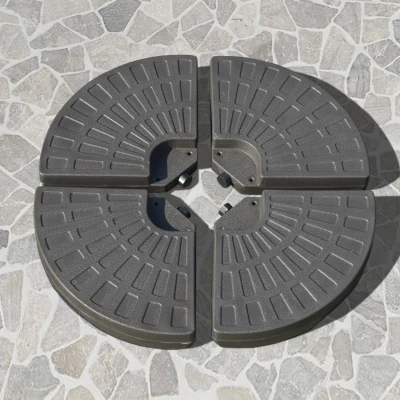 Outsunny 4-Piece Cantilever Umbrella Base, 148 lbs, Coffee