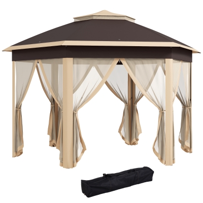Pop Up Gazebo 13.3' x 13.3' x 9.4' Beige