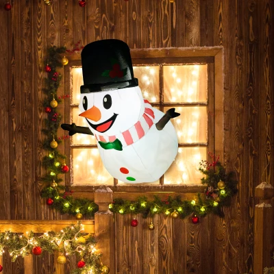 Inflatable Snowman 31.5" W x 29.5" D x 41.3" H White