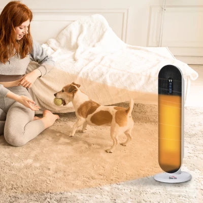 HOMCOM Ceramic Space Heater, 1500W Indoor Tower with Remote