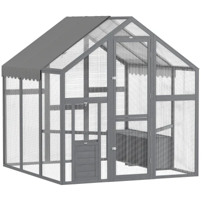 PawHut Chicken Coop 9.2 x 6.1 x 6.2 Gray