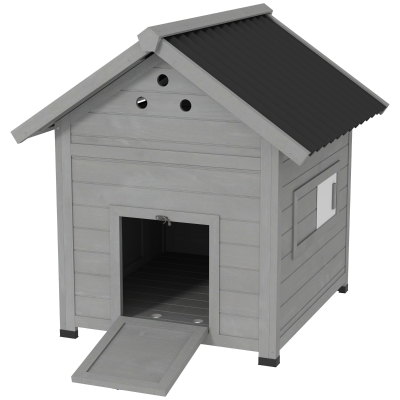 Duck House 30.75" L x 35.5" W x 36.25" H Light Gray