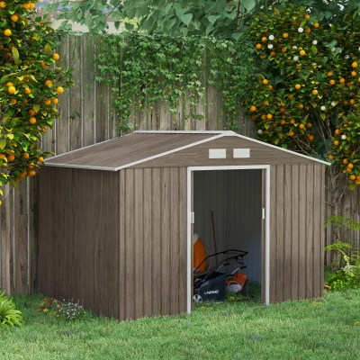 Garden Storage Shed 109" L x 76.75" W x 75.5" H Brown