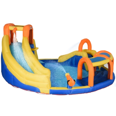 Outsunny 6-in-1 Kids Inflatable Water Slide, Bounce House