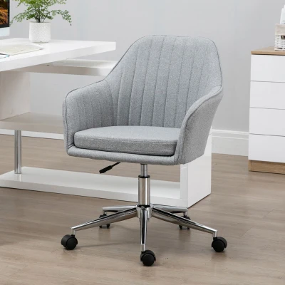 Vinsetto Mid-Back Swivel Task Chair, Fabric, Gray