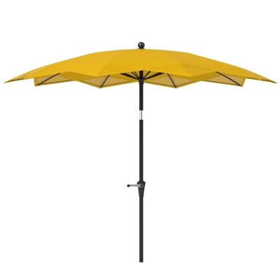 Outsunny 8.5FT Parasol with 10 Ribs, Air Vents, Crank Handle & Tilt for Outdoor, Garden and Pool, Yellow
