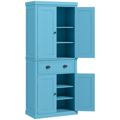HOMCOM 72" Kitchen Pantry Cabinet w/ Adjustable Shelves, Dark Blue