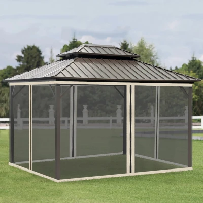 Outsunny 10' x 12' Gazebo Replacement Mesh Sidewall, Cream