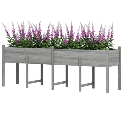 Raised Planter 88.5" L x 21.75" W x 31.5" H Gray