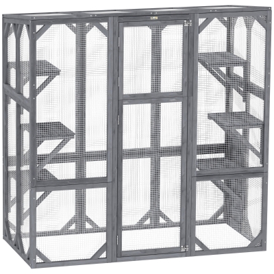 Cat Cage 59.1" L x 28" W x 59.8" H Gray