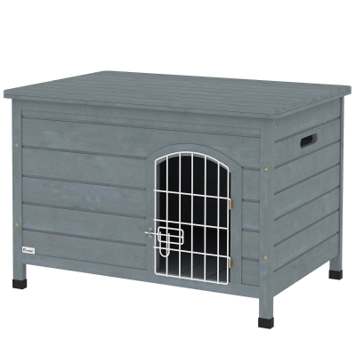 Dog Kennel House 31.5" L x 21.7" W x 21.1" H Dark Gray