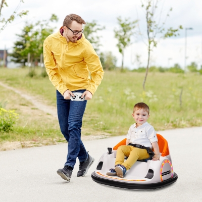 Qaba 12V Electric Bumper Car for Kids 1.5-5 Years, Orange