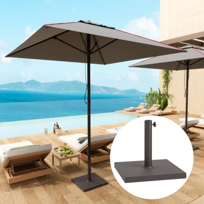 Umbrella Base 17.3" L x 17.3" W x 11.8" H Brown