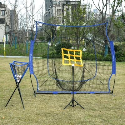 Soozier Baseball Practice Net Set, 7.5x7ft, Portable Blue
