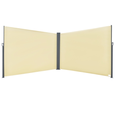 Outsunny 20' Retractable Patio Awning, Beige, UV-Fighting