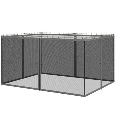 Outsunny Replacement Mosquito Netting for Gazebo 10' x 13' Black Screen Walls for Canopy with Zippers