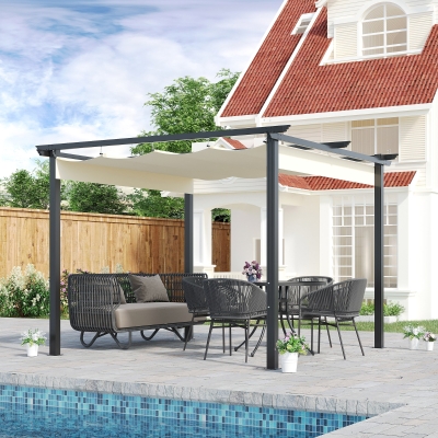 Pergola Gazebo 9.7' x 9.7' x 7.1' Cream